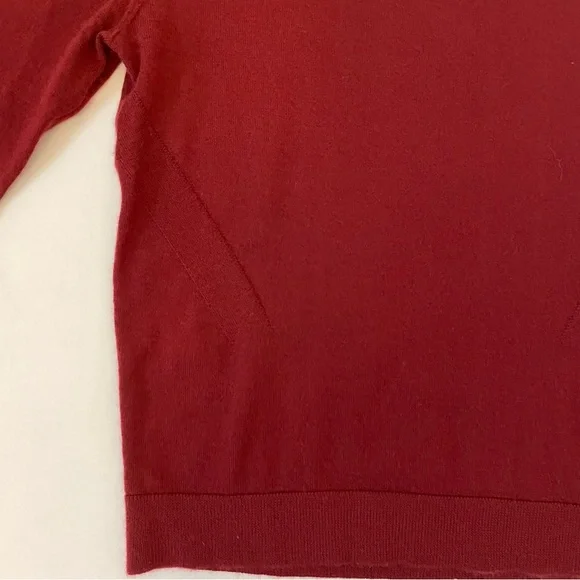 CO Short Sleeve Cashmere Sweater in Red Bordeaux XS Quiet Luxury Minimalist $595 - Picture 8 of 13
